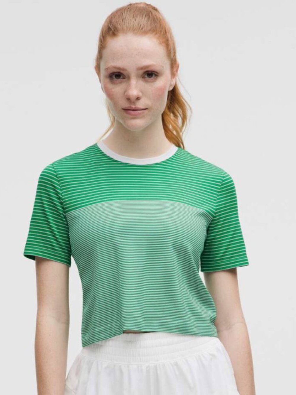 Lululemon Seamless Classic-Fit Mariner Stripe Cropped T-Shirt